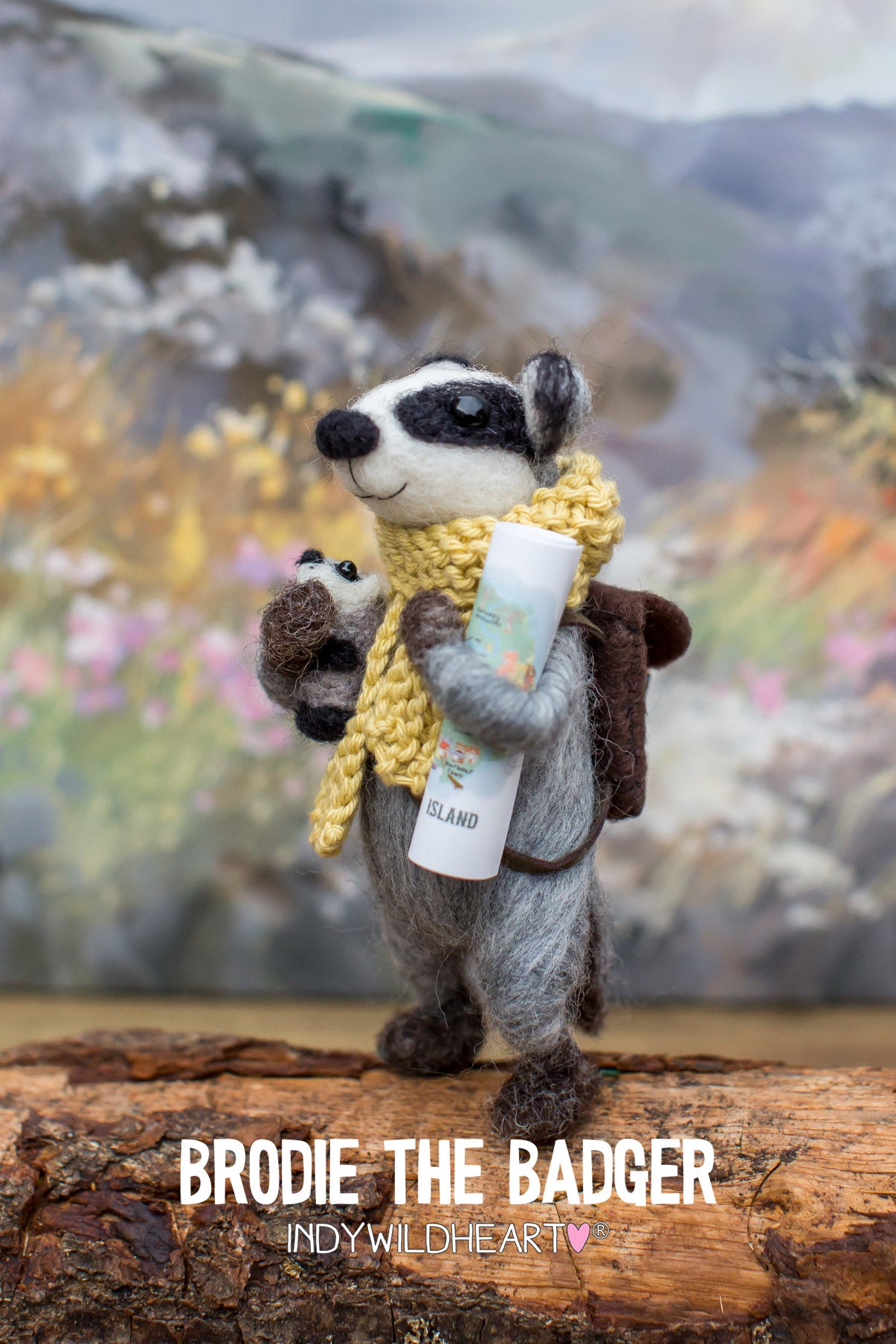 Needle Felted Badgers - Felted Ornament - Handmade Gift - Badgers - Needle Felt Collectable