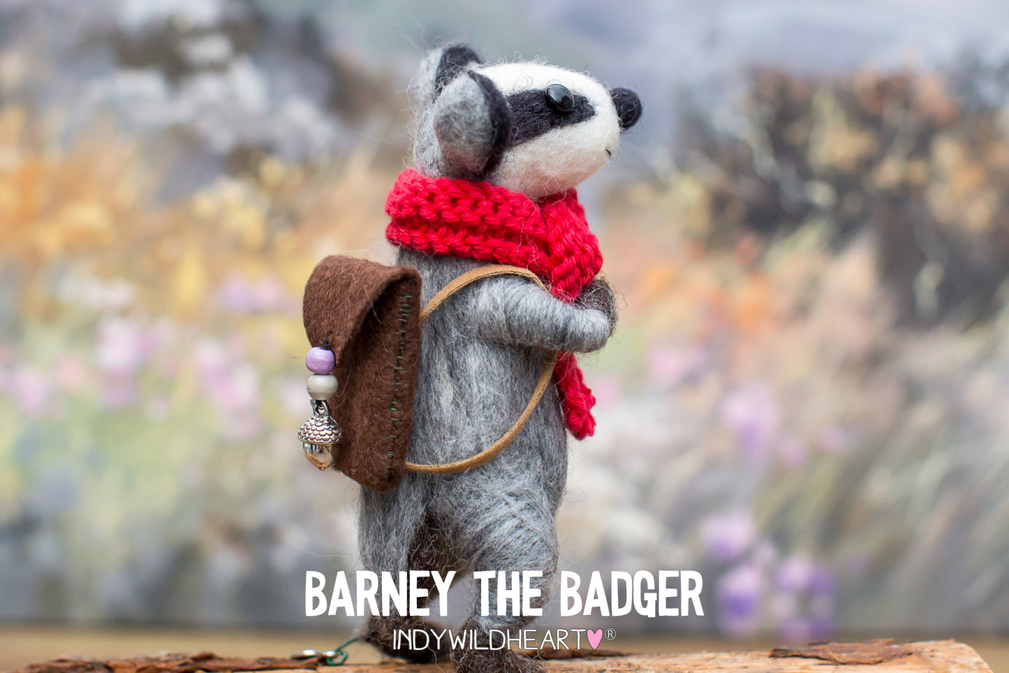 Needle Felted Badgers - Felted Ornament - Handmade Gift - Badgers - Needle Felt Collectable