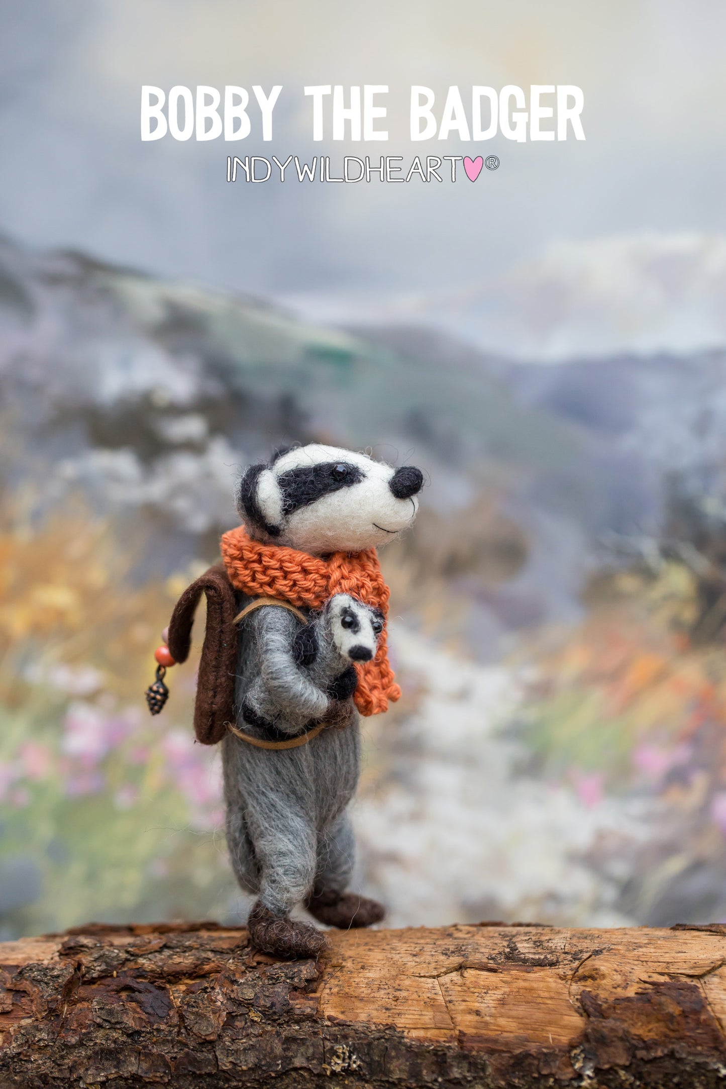 Needle Felted Badgers - Felted Ornament - Handmade Gift - Badgers - Needle Felt Collectable