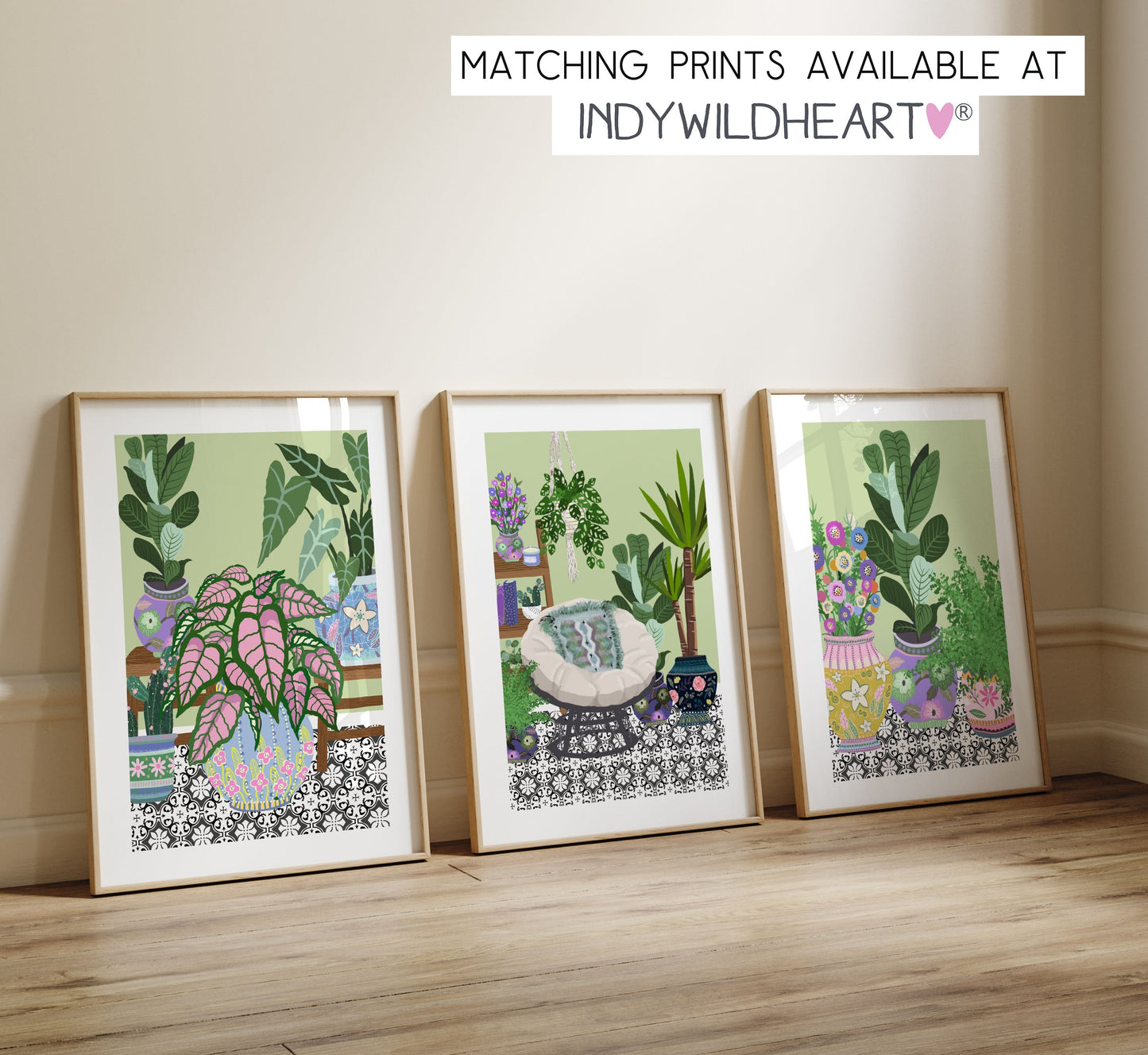 Botanical Boho Prints for the Home, Cottage Core Decor, Beautiful Vibrant House Plant Prints - Macrame Plant Hanger