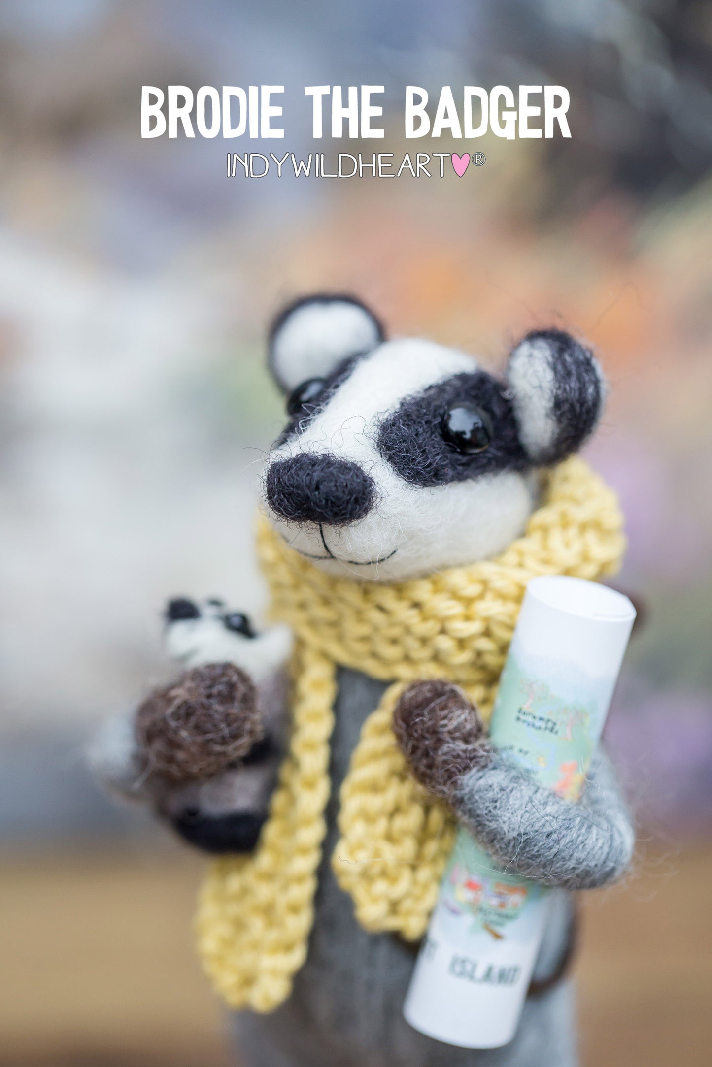 Needle Felted Badgers - Felted Ornament - Handmade Gift - Badgers - Needle Felt Collectable
