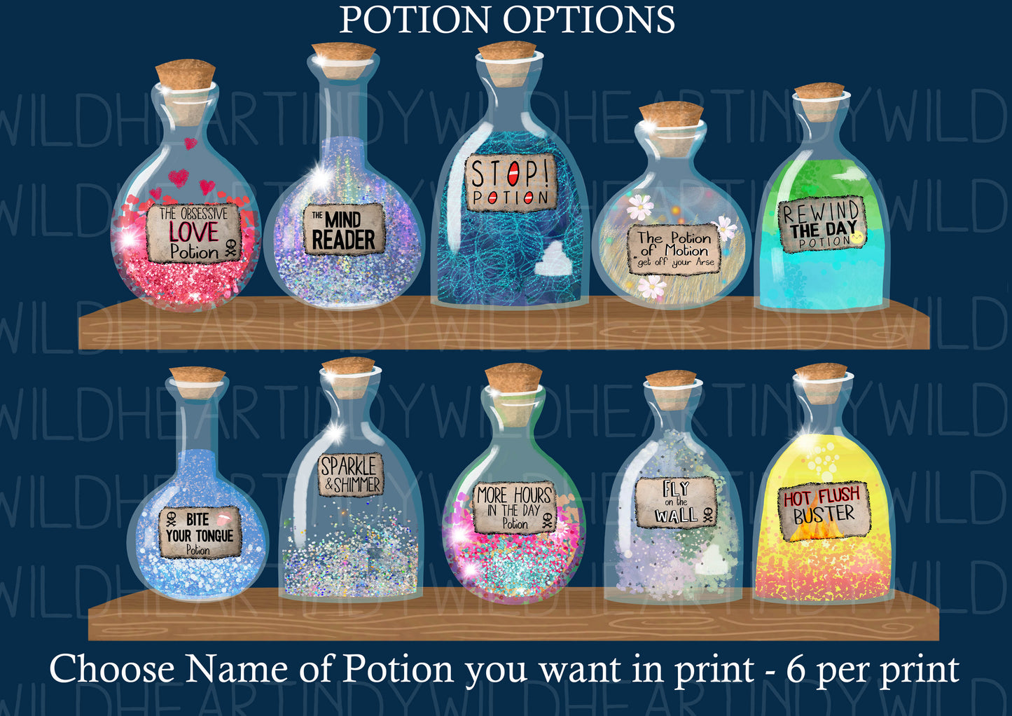 Choose your Apothecary potions for your print - choose six per print