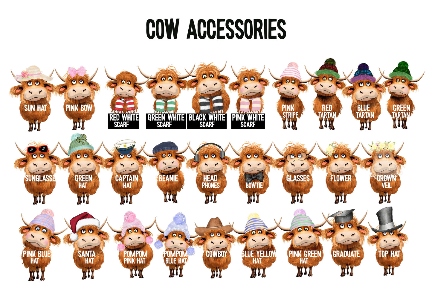 Personalised Highland Cow Family Print, Custom Gift for Highland Cow Lovers, Personalised Christmas Gift for Family
