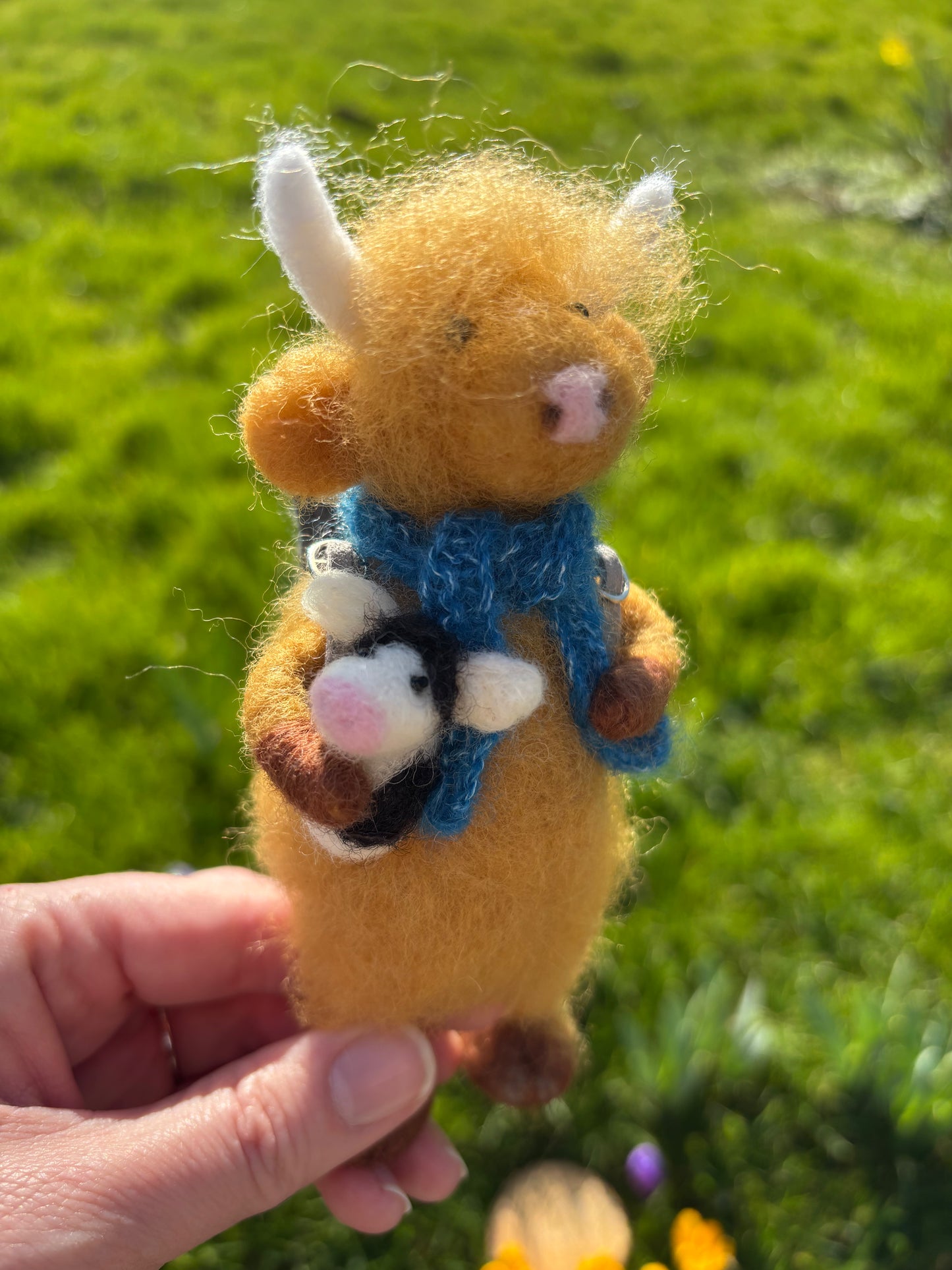 Highland Cow Needle Felt - Needle Felted Cow Collectable - Handmade Cow Gift - Fibre Art Cow - Highland Cow Wool Sculpture