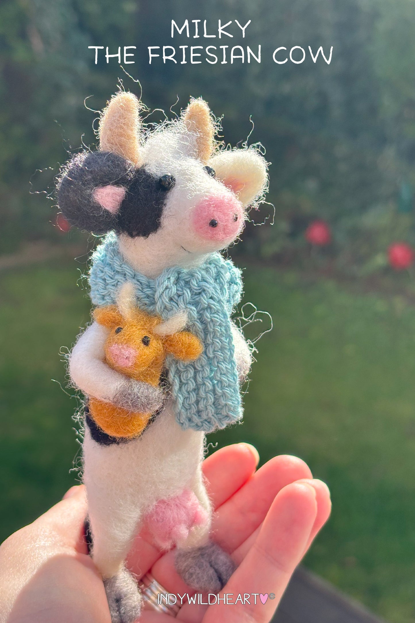 NeedleFeltedCow-MilkytheFresianCowNeedleFeltOrnamentbyIndyWildheart2