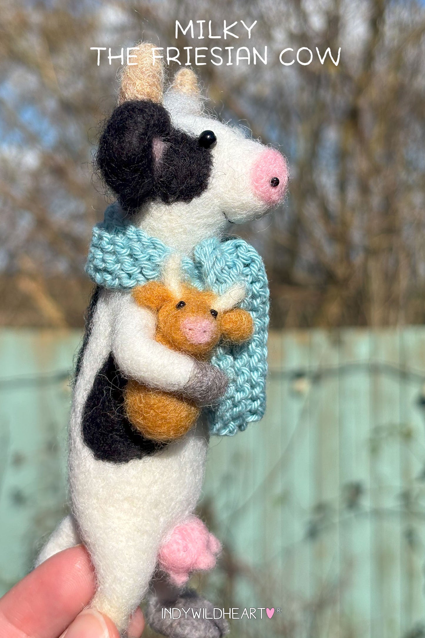 NeedleFeltedCow-MilkytheFresianCowNeedleFeltOrnamentbyIndyWildheart2