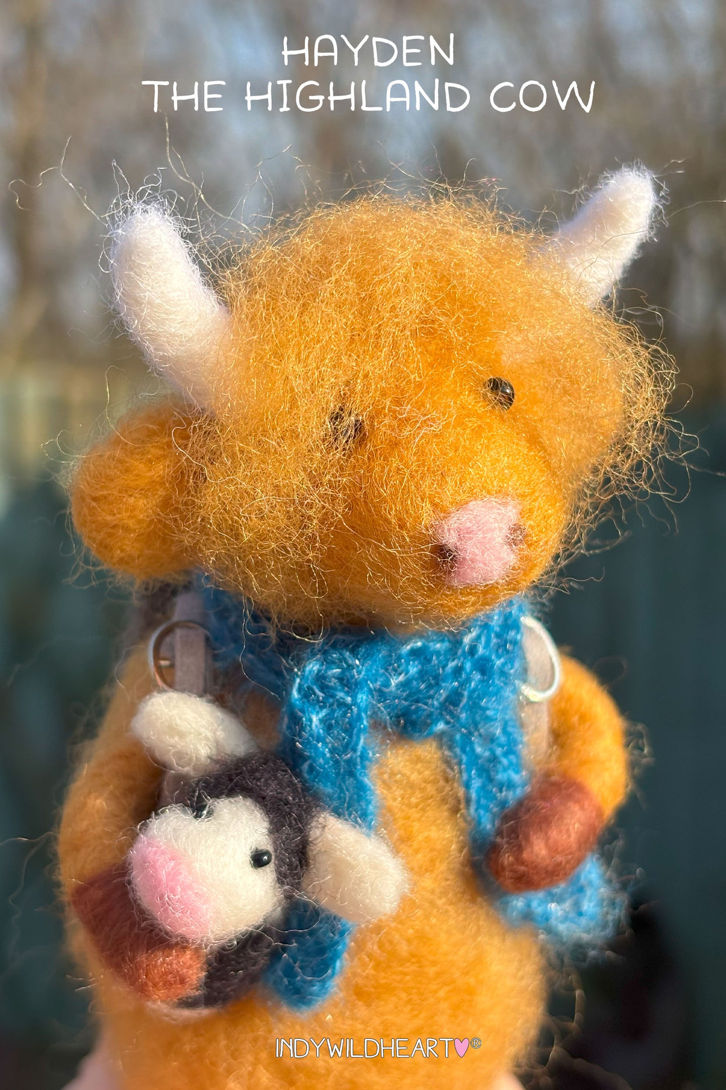 Needle Felted Highland Cow - Handcrafted Miniature Highland Cow made from Wool - Highland Cow Felted Decoration