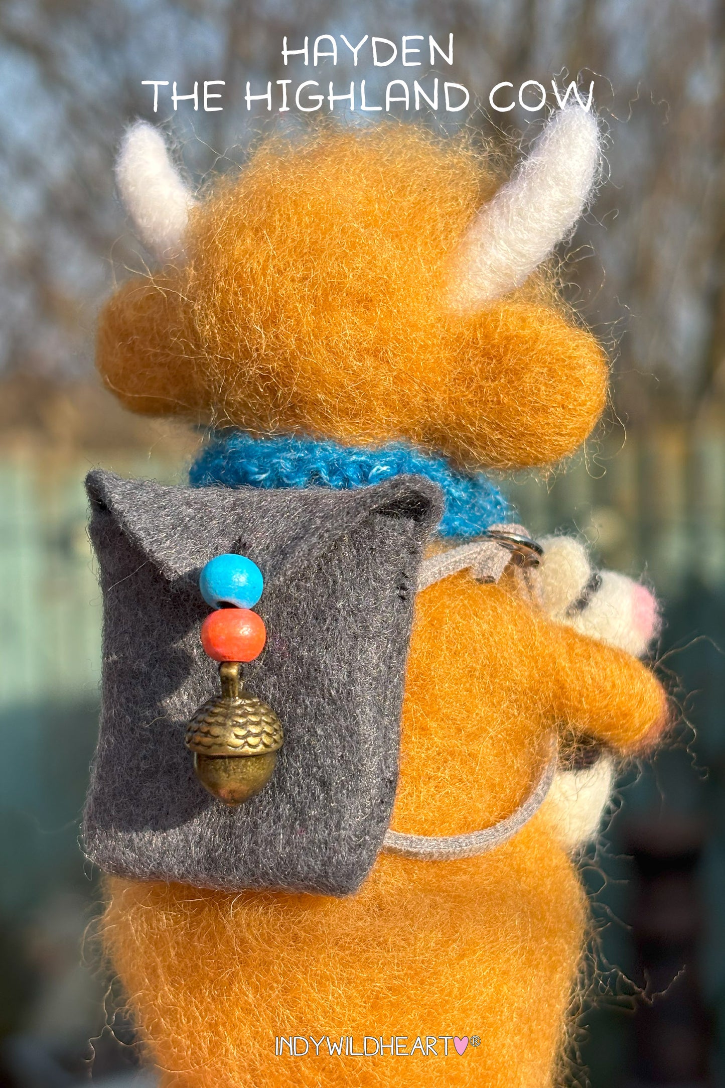 Needle Felted Highland Cow - Handcrafted Miniature Highland Cow made from Wool - Highland Cow Felted Decoration