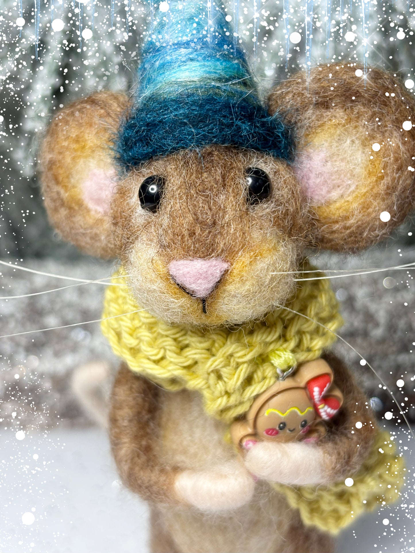 Needle Felted Mouse Ornament - Felt Mouse Collectable