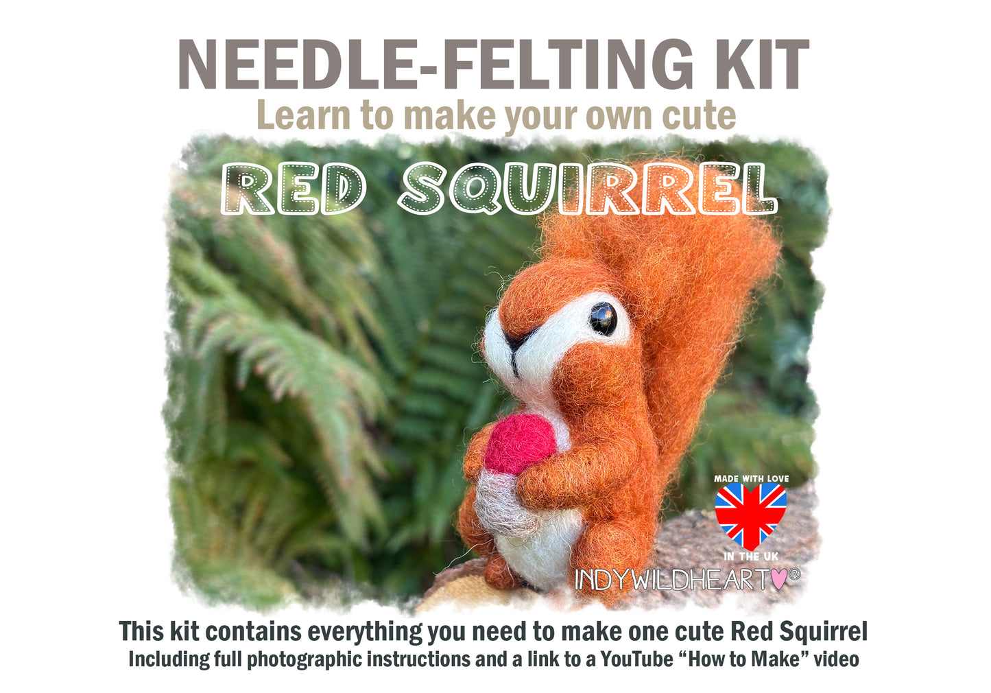 Needle Felting Kit Squirrel, Needle Felt your own Squirrels