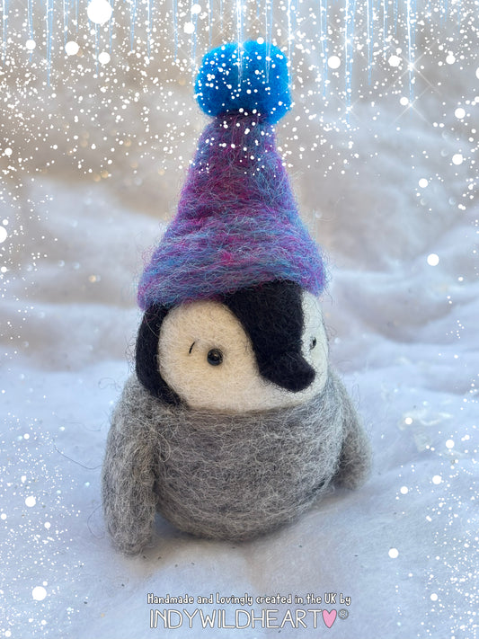 Needle Felted Penguin - Penguin Winter Ornament - Penguin Felted Collectable