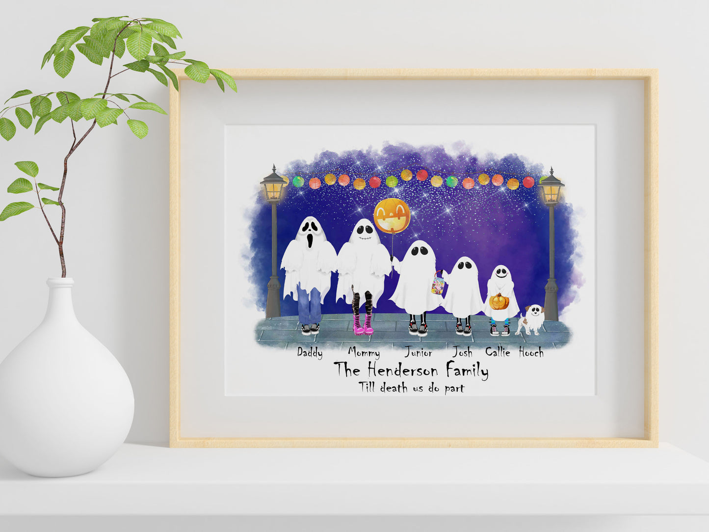 Ghost family print custom made for your spooky family