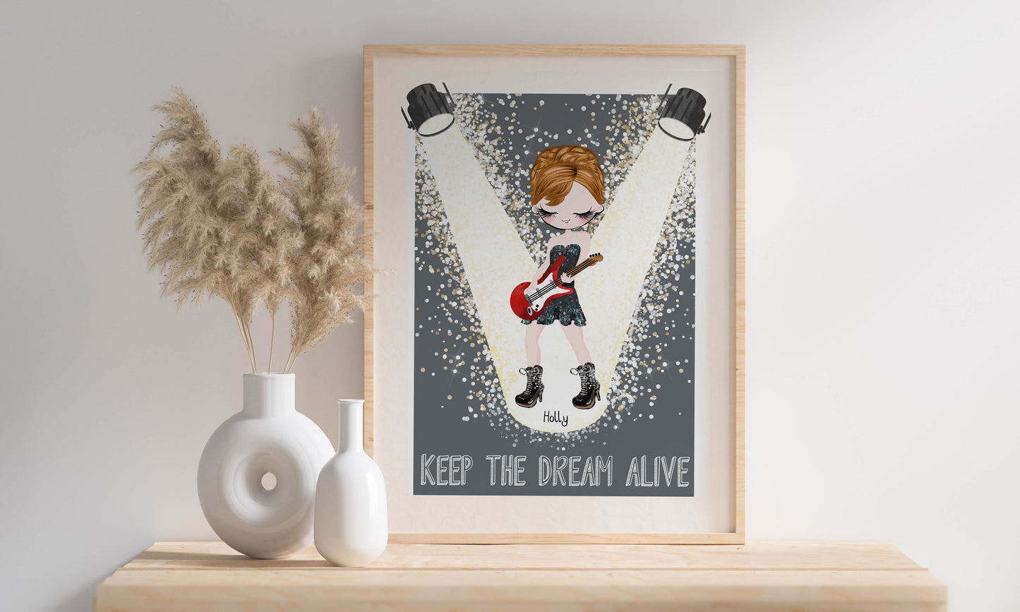 Personalised Best Friend Print Gift, Rock Chick Print, Music Lover Gift, Rock N Roll, Music Print, Gift for Friend, Christmas Gift for her, Secret santa gift