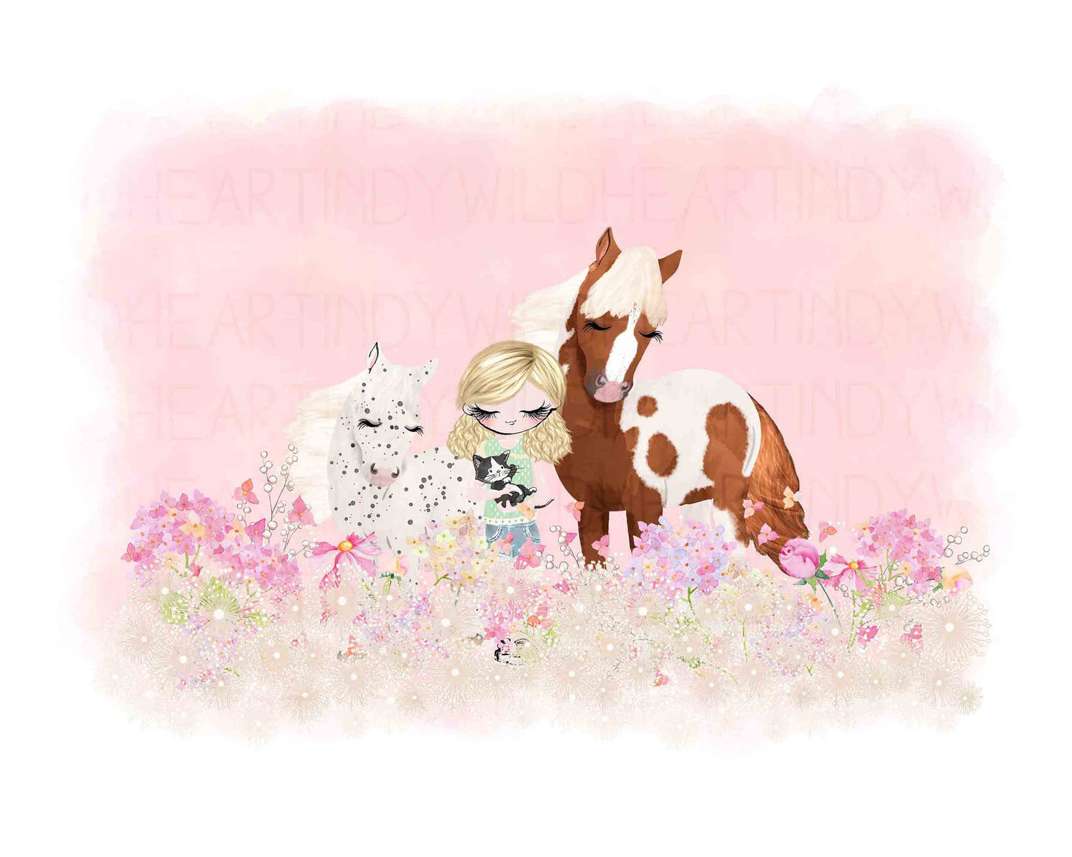 indywildheart, horse and girl print, personalised prints, personalised gifts, personalised prints for her, personalised horse print, horse portrait, gifts for her, christmas gift, secret santa gift, stocking fillers, christmas gift for her, horse print