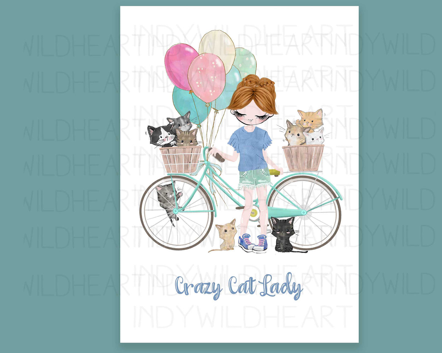 Personalised Cat Lover Print - Gift for Her - Cat Lover Gift - Personalised Gift - Cute Crazy Cat Lady Printistmas Gift, Secret Santa