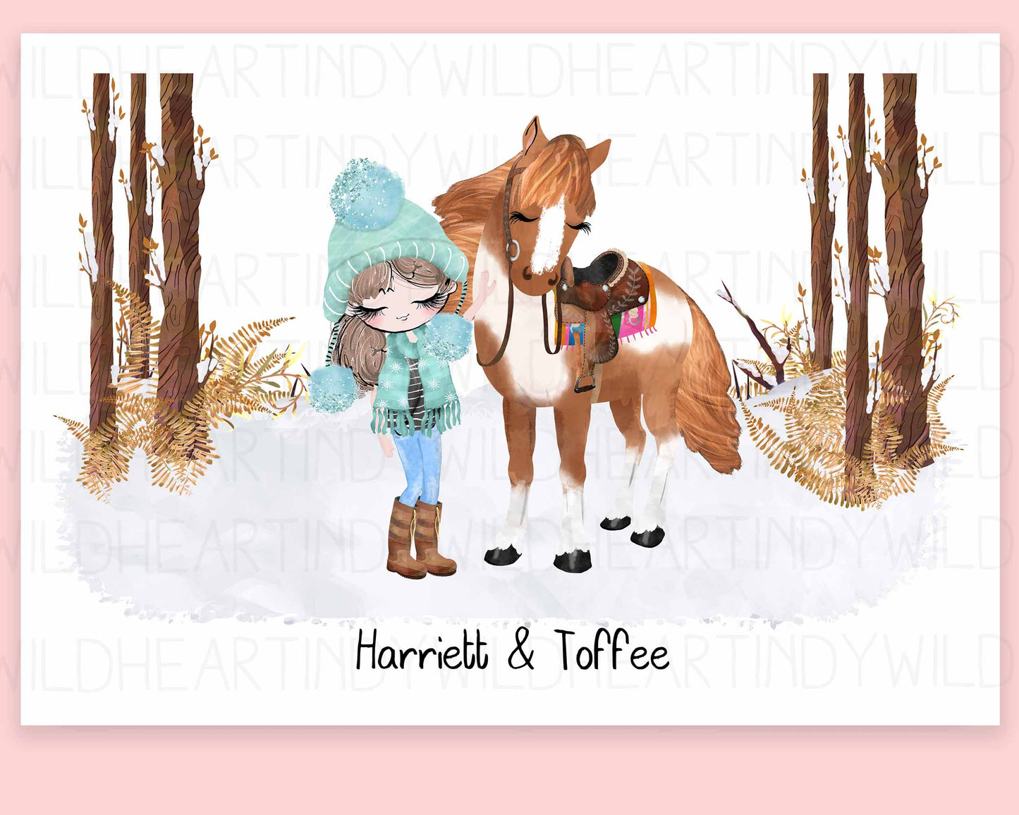 Personalised Horse Print Gift, Gift for Horse Lover, Christmas Gift for her, Western Riding Horse Lover Gift, Horse Gift