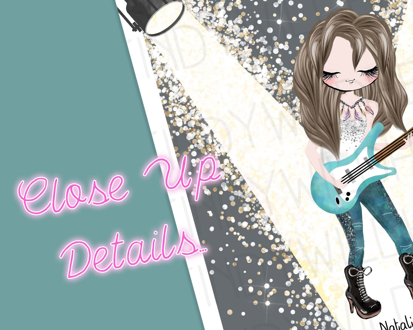 Personalised Best Friend Print Gift, Rock Chick Print, Music Lover Gift, Rock N Roll, Music Print, Gift for Friend, Christmas Gift for her, Secret santa gift