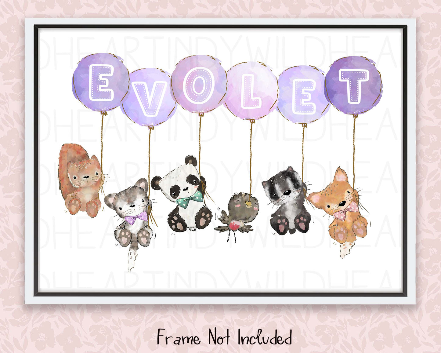 Baby Name Print, Nursery Print, Personalised Baby Gift, 1st Birthday Gift, Christening Gift, Nursery Art Print, Animal Theme