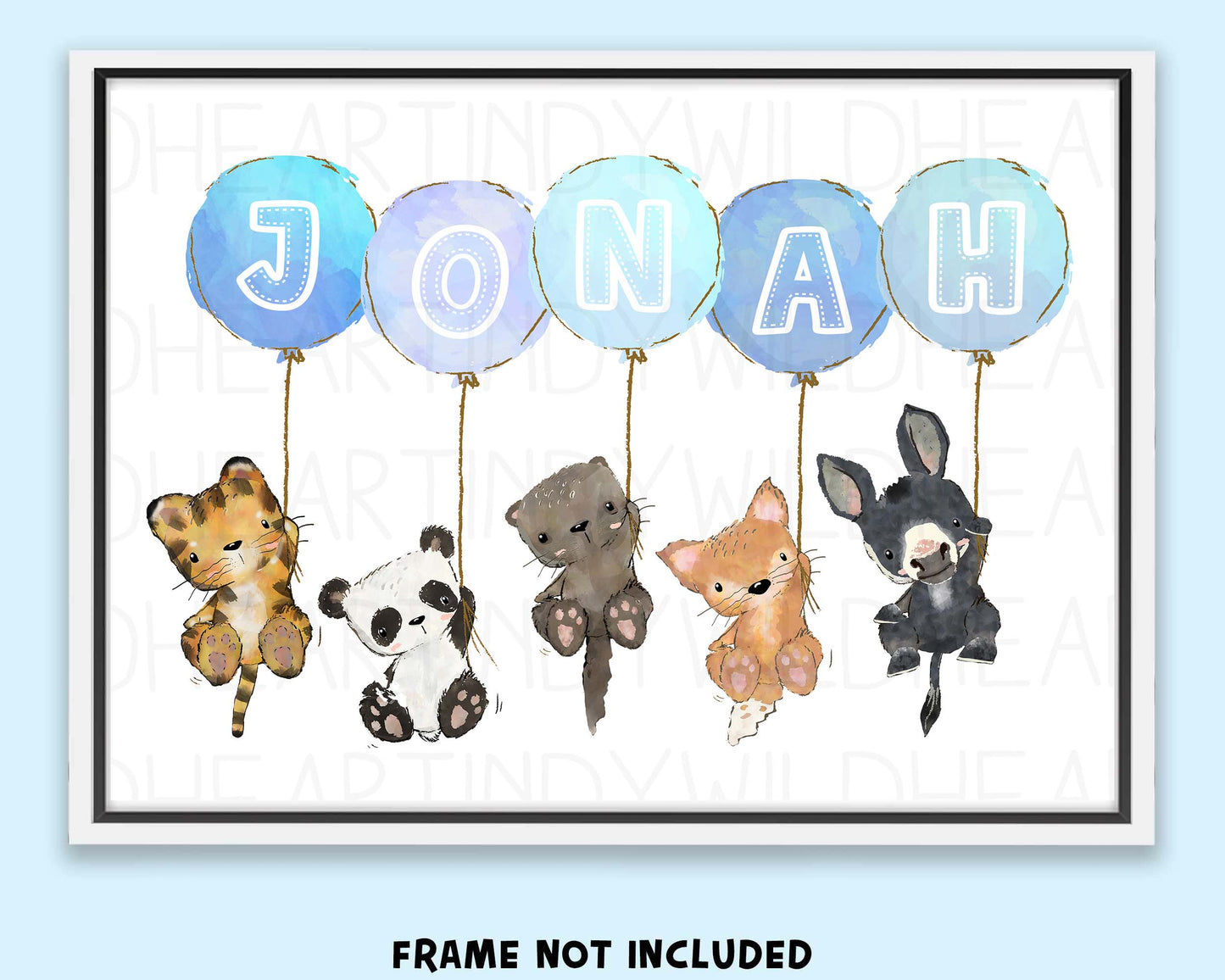 Baby Name Print, Nursery Print, Personalised Baby Gift, 1st Birthday Gift, Christening Gift, Nursery Art Print, Animal Theme