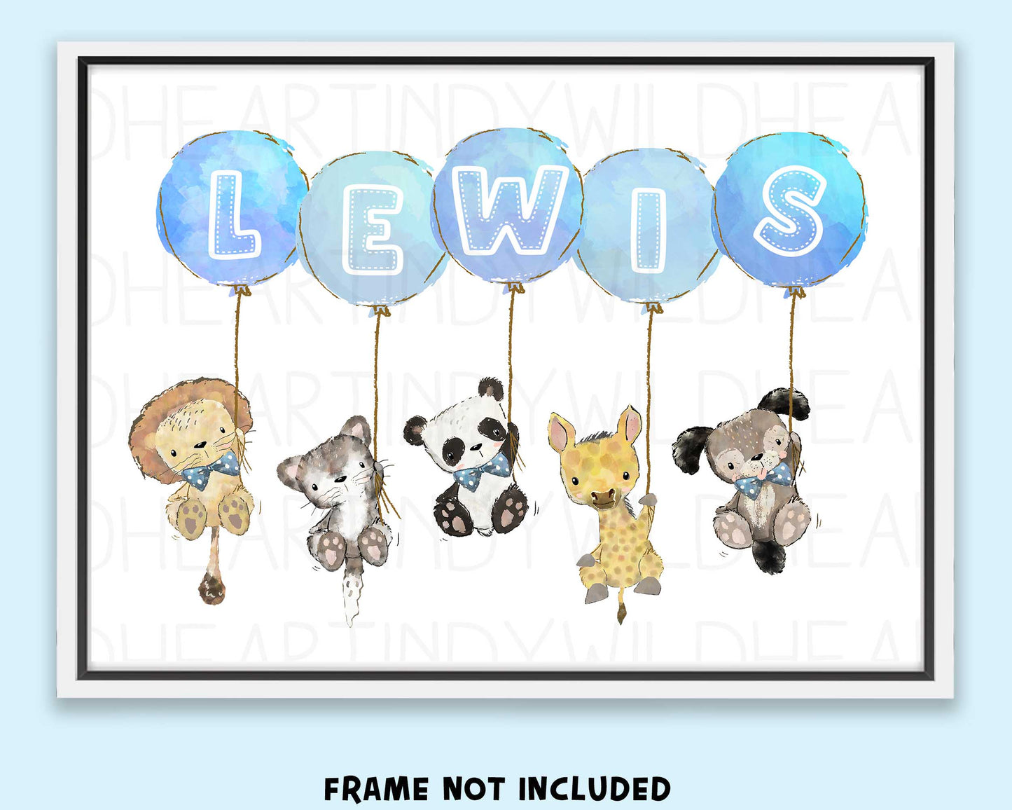 Baby Name Print, Nursery Print, Personalised Baby Gift, 1st Birthday Gift, Christening Gift, Nursery Art Print, Animal Theme