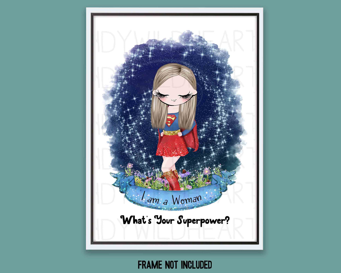 Woman Empowerment Personalised Print, Girl Power Super Hero Inspired Print, Woman Superpower Print, Gift for Her, Mothers Day Gift