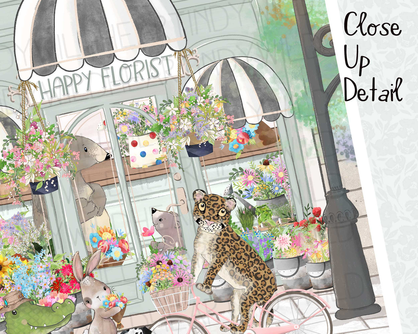 Animal Nursery Wall Art, Happy Florist Animal Print for Children's Bedroom, Beautiful Nursery Prints with an Animal Theme in Pastel Tones, Whimsical Animal Art, Colourful Nursery Art, Floral