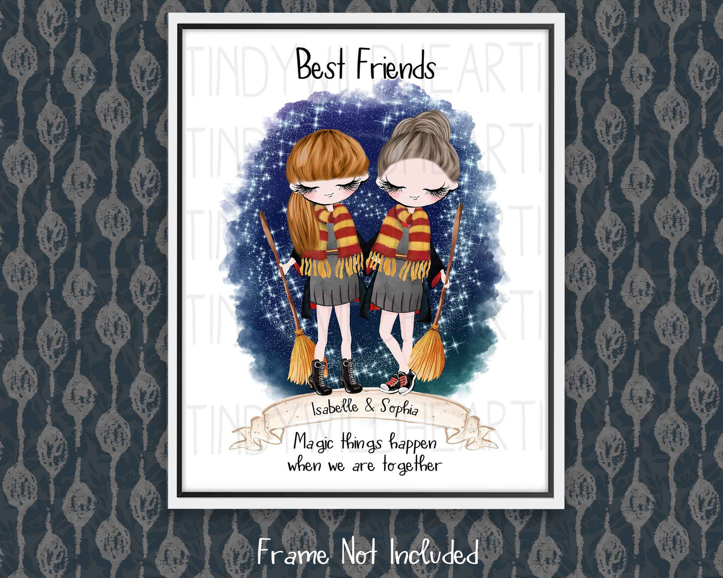 Personalised Best Friend Print Gift, Witches & Wizards Gift, Christmas Gift, Personalised Gift for Best Friend, Gift for Her, Movie Lovers