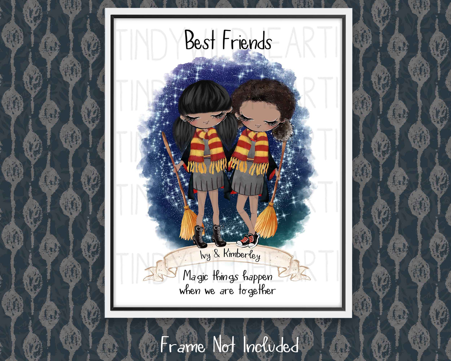 Personalised Best Friend Print Gift, Witches & Wizards Gift, Christmas Gift, Personalised Gift for Best Friend, Gift for Her, Movie Lovers