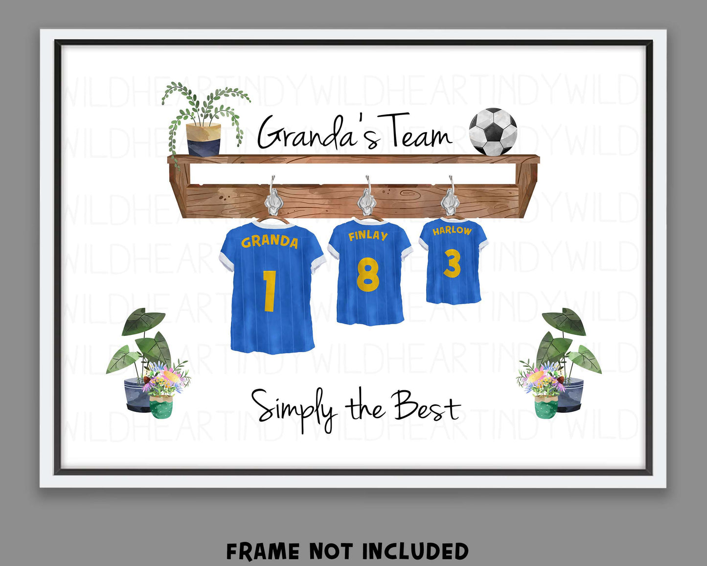 Personalised Football Family Print - Personalised gift - Gift for Dad, Gift for Football fans, Gift for Him, Gift for Grandad - Fathers Day Gift Idea