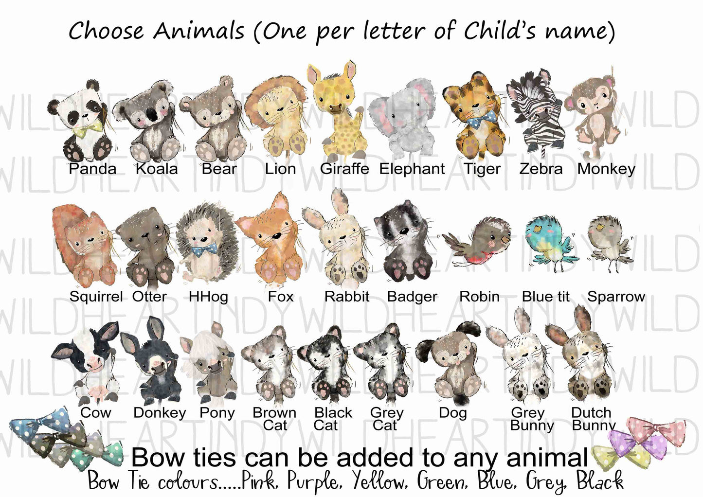 Baby Name Print, Nursery Print, Personalised Baby Gift, 1st Birthday Gift, Christening Gift, Nursery Art Print, Animal Theme