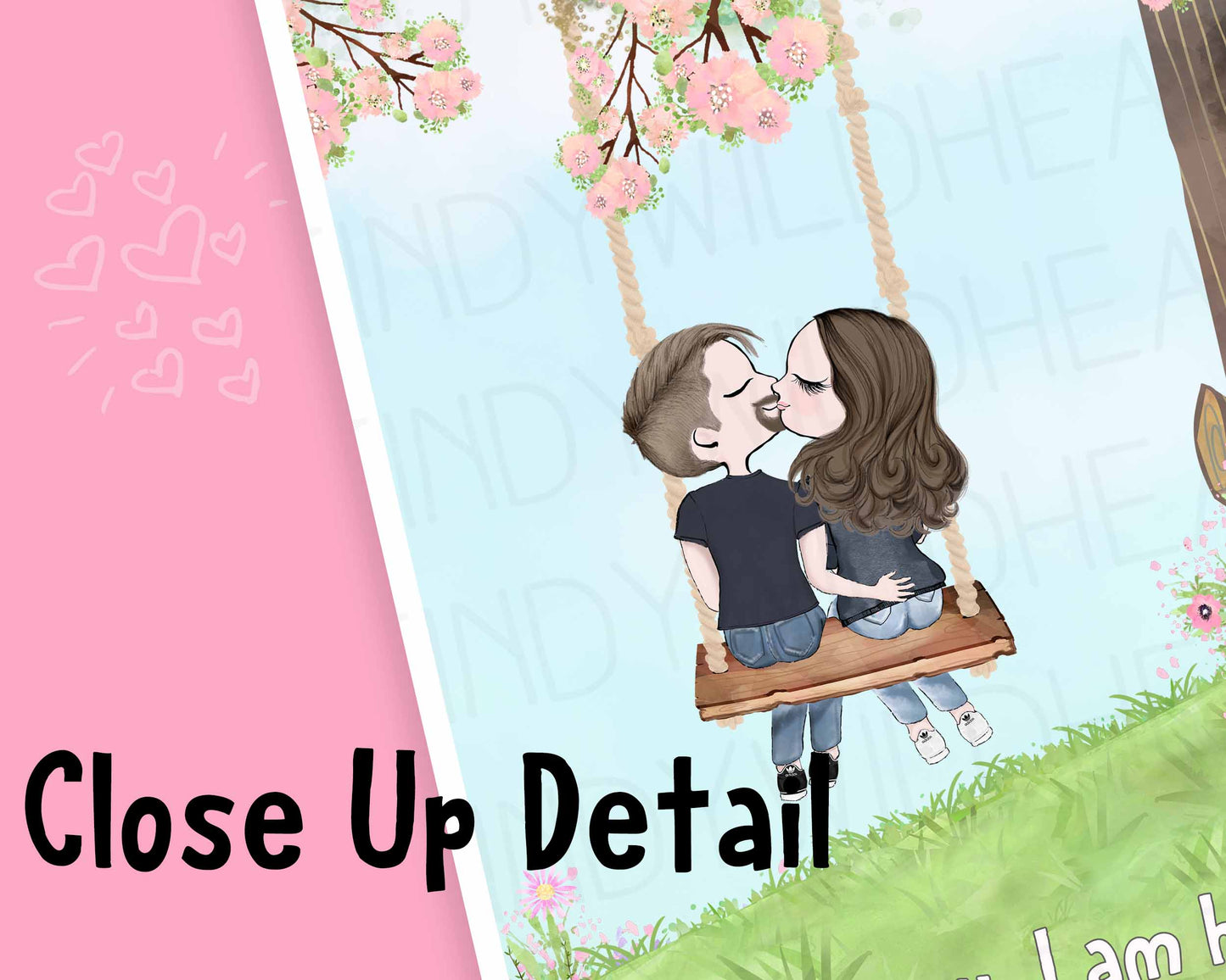 For The One You Love - Personalised Art Print - Valentines Gift Idea - Engagement Gift - Gift For A Cute Couple - Anniversary Gift To Celebrate Your Love