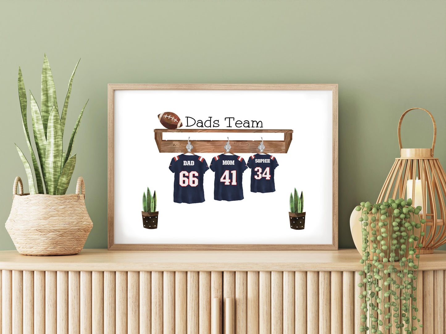 Personalised American Football Family Print - Personalised gift - Birthday Gift for Dad, Gift for NFL Football fans, Gift for him, Fathers Day gift