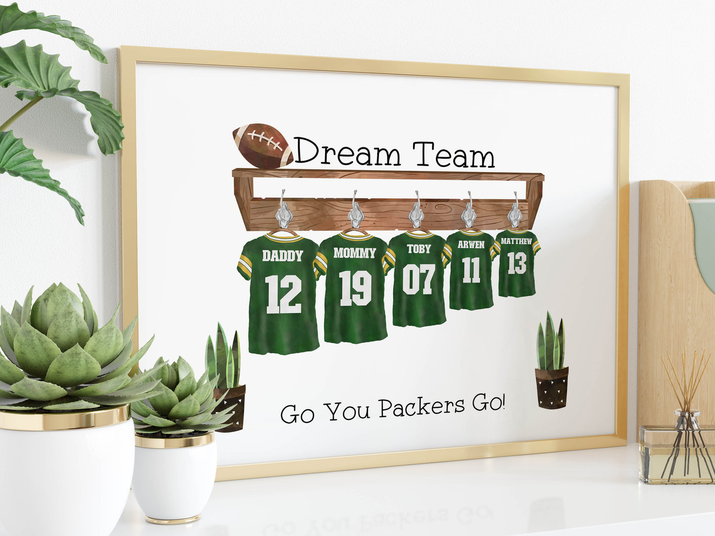 Personalised American Football Family Print - Personalised gift - Birthday Gift for Dad, Gift for NFL Football fans, Gift for him, Fathers Day gift
