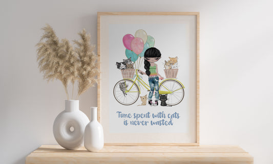 Personalised Cat Lover Print - Gift for Her - Cat Lover Gift - Personalised Gift - Cute Crazy Cat Lady Printistmas Gift, Secret Santa