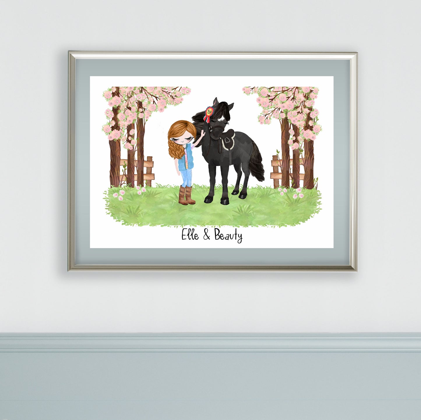 Personalised Horse Print, Gift for Horse Lover, Gift for Daughter, Girl & Her Horse Print, Cute Horse Print, Gift for friend