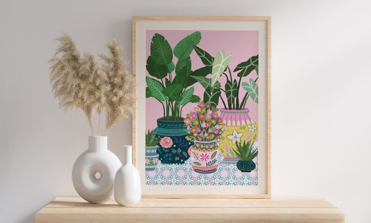 Modern Botanical Art Prints - House Plant Prints - Cottage Core Aesthetic - Beautiful Vibrant On Trend Prints - Fun & Colourful Prints