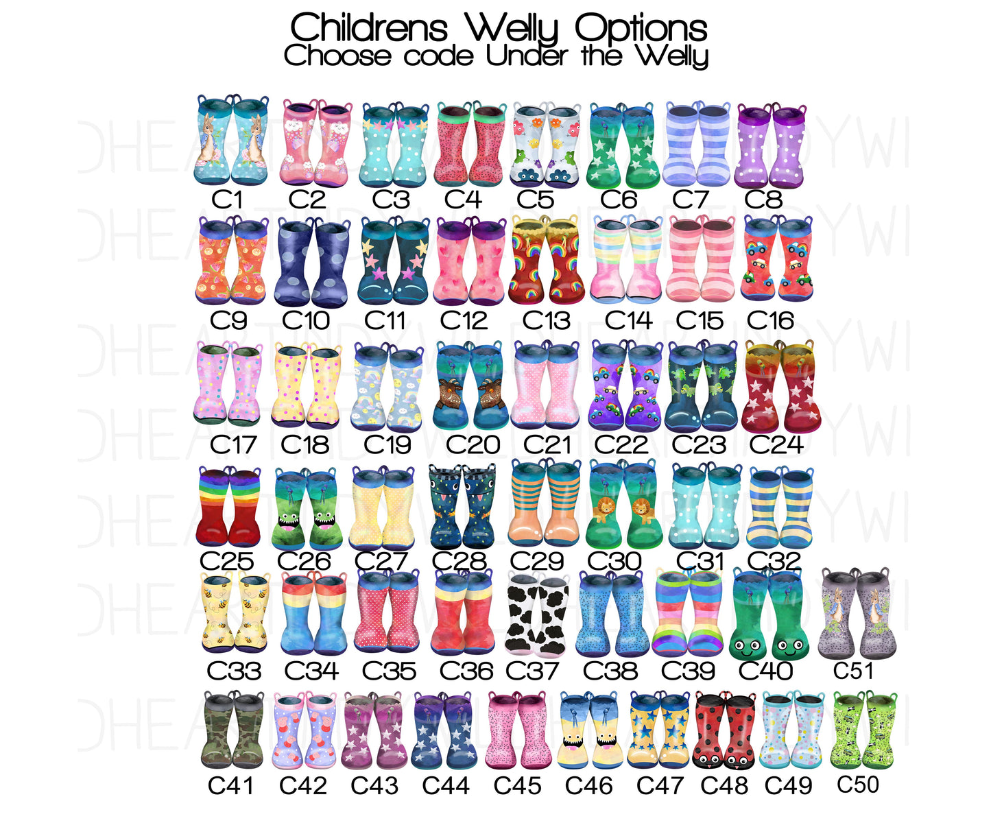 Custom Welly Boot Family Print, Personalised Christmas Gift, Gift for Her or him, Secret Santa Gift, Personalised Family Gift, Welly Family Print