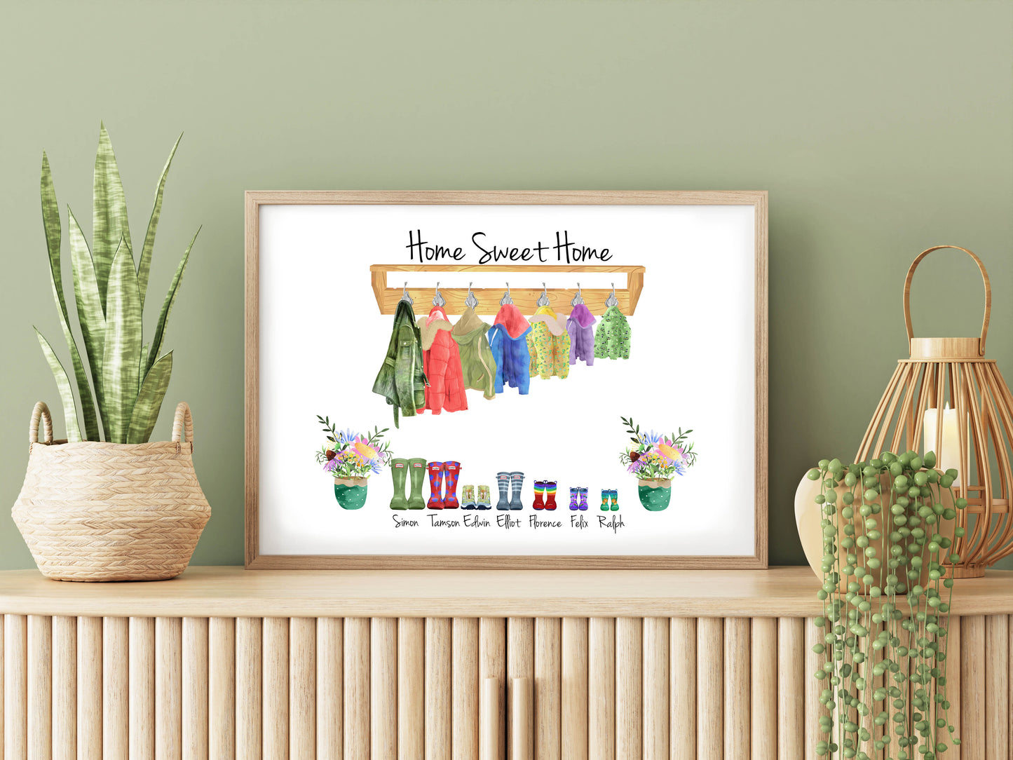 Personalised Coats and Boots Family Print - Personalised Gift - Family Print - Christmas Gift