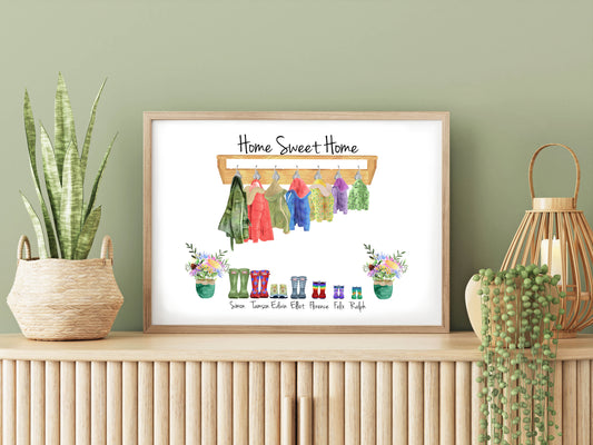 Personalised Coats and Boots Family Print - Personalised Gift - Family Print - Christmas Gift
