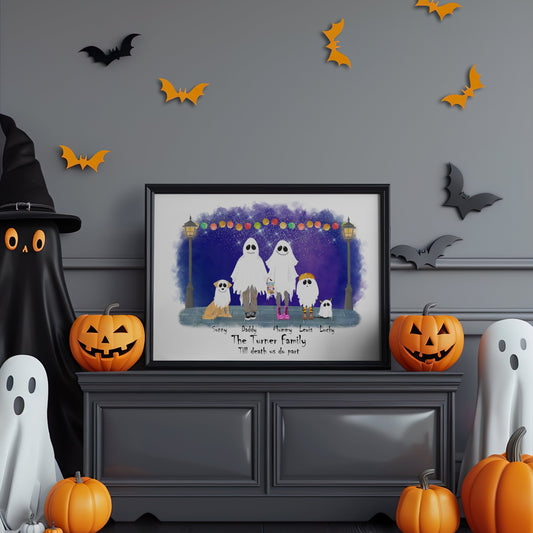 Personalised Ghost Family Print, Custom Halloween Print, Perfect for Halloween Vibes everyday!