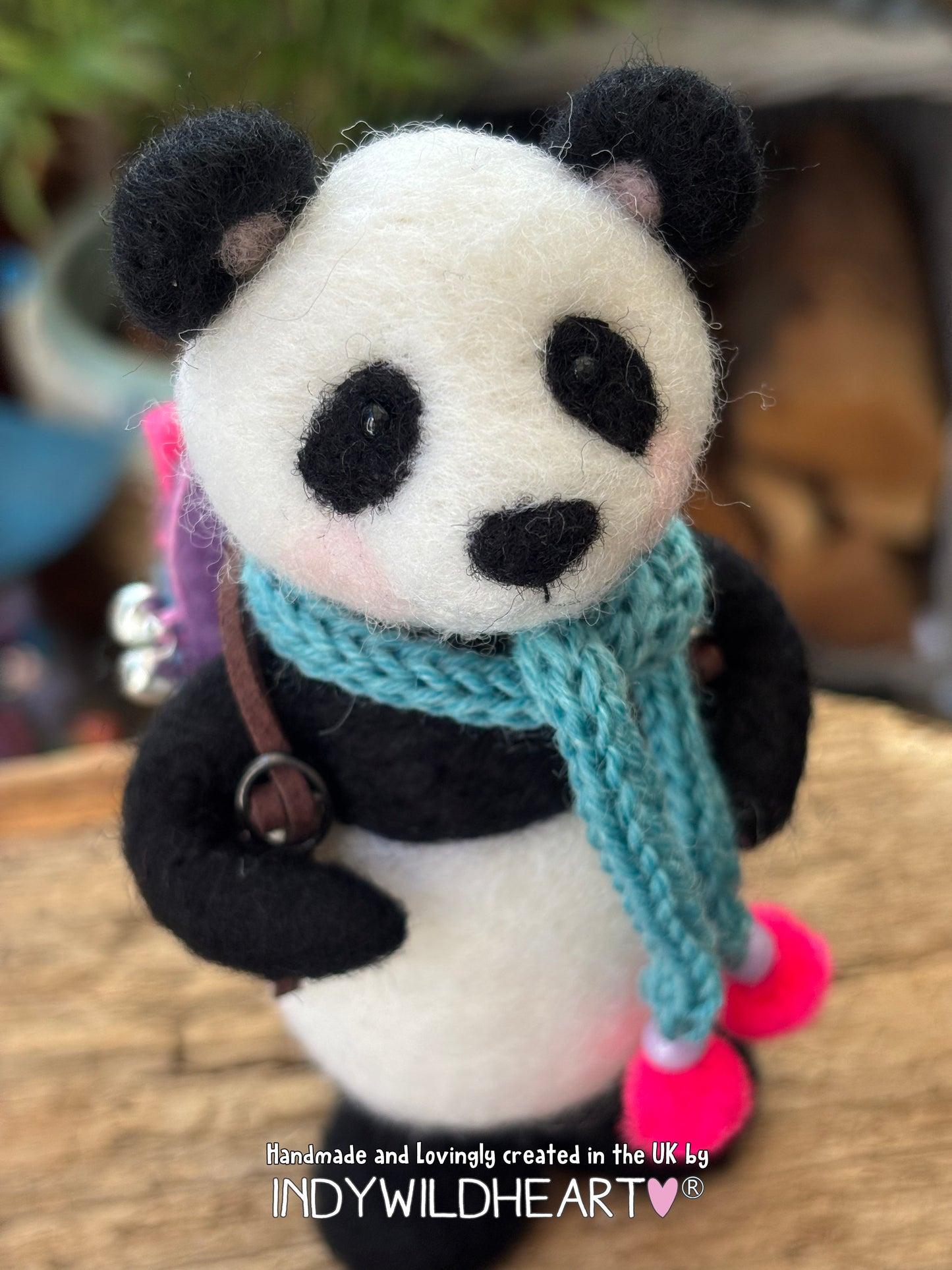 Needle Felted Panda - Miniature Needle Felt Collectible - Needle Felted animals
