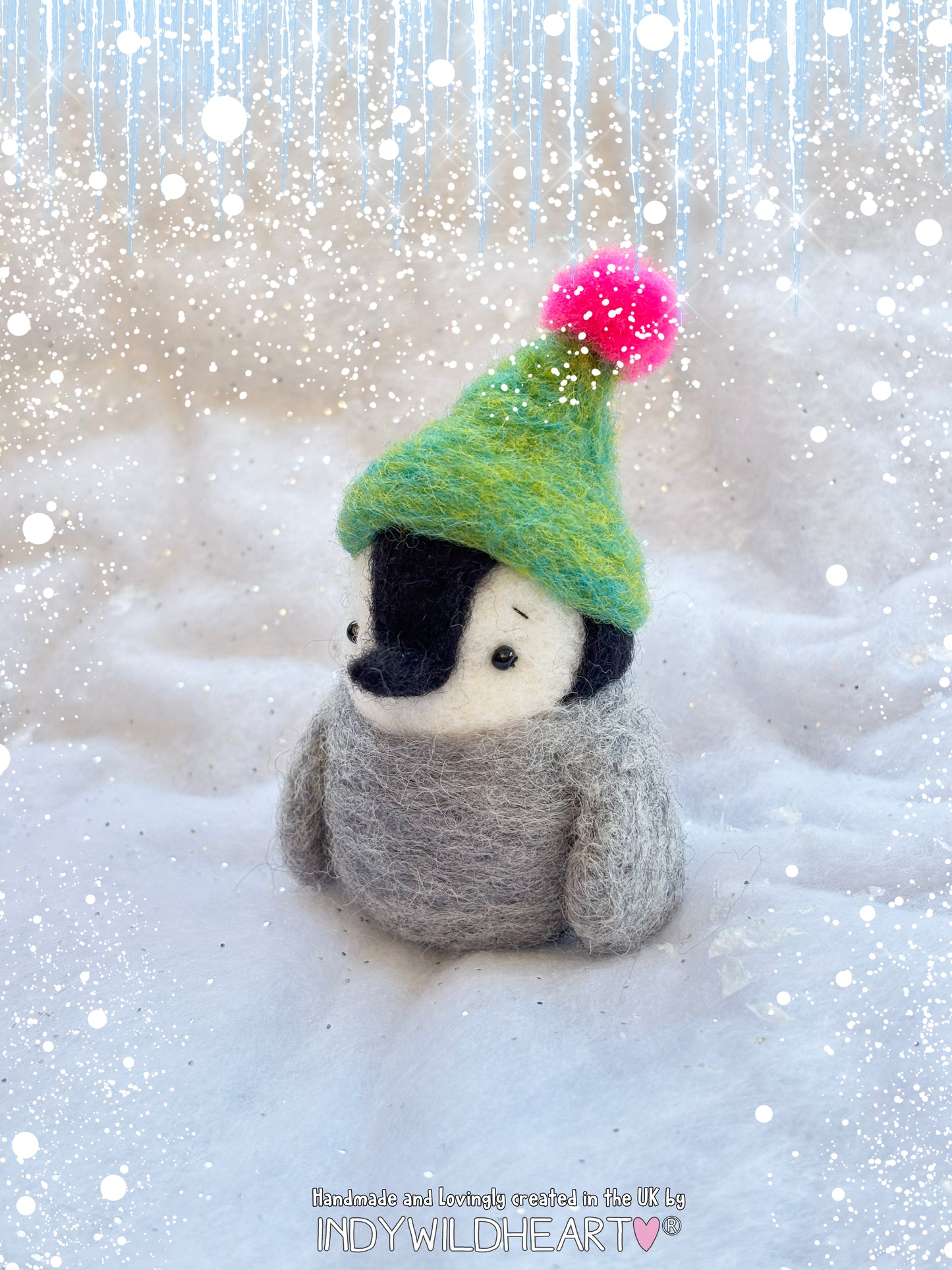 Needle Felted Penguin - Penguin Winter Ornament - Penguin Felted Collectable