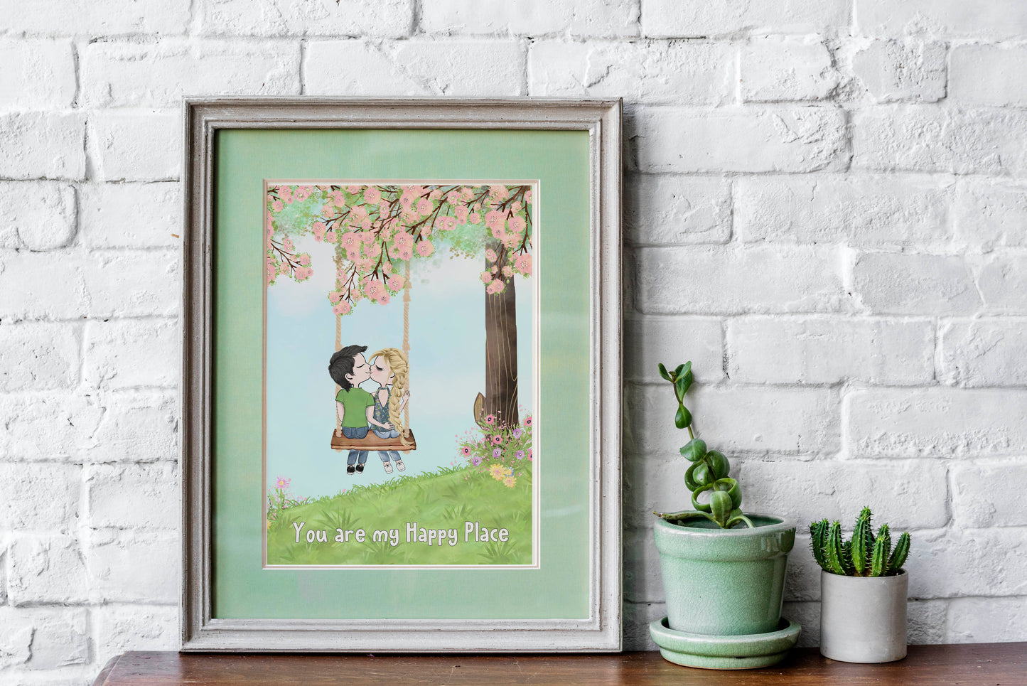 For The One You Love - Personalised Art Print - Valentines Gift Idea - Engagement Gift - Gift For A Cute Couple - Anniversary Gift To Celebrate Your Love