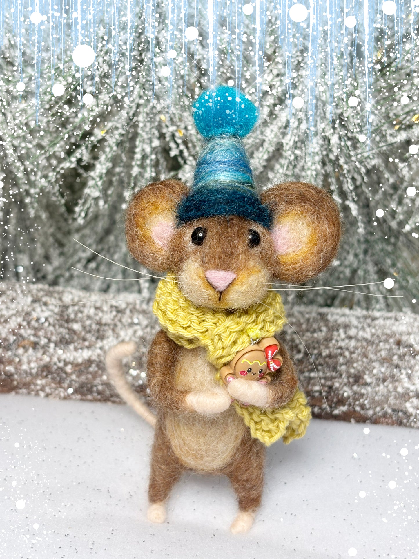 Needle Felted Mouse Ornament - Felt Mouse Collectable