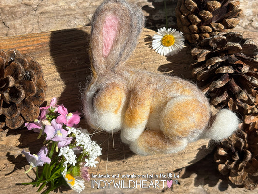 Needle Felted Bunny - Cute Bunny Felted Ornament - Gift for Rabbit Lovers