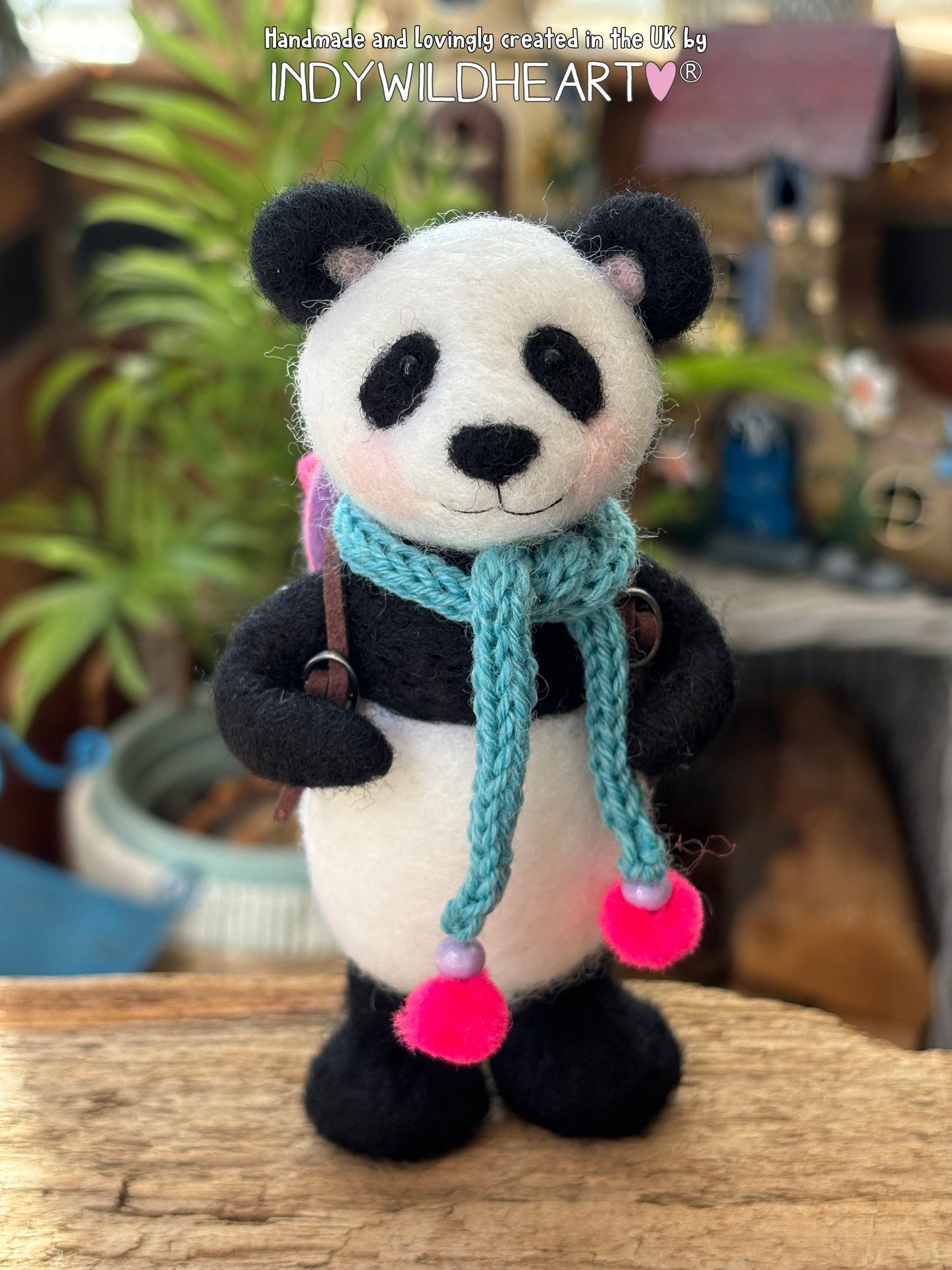 Needle Felted Panda - Miniature Needle Felt Collectible - Needle Felted animals