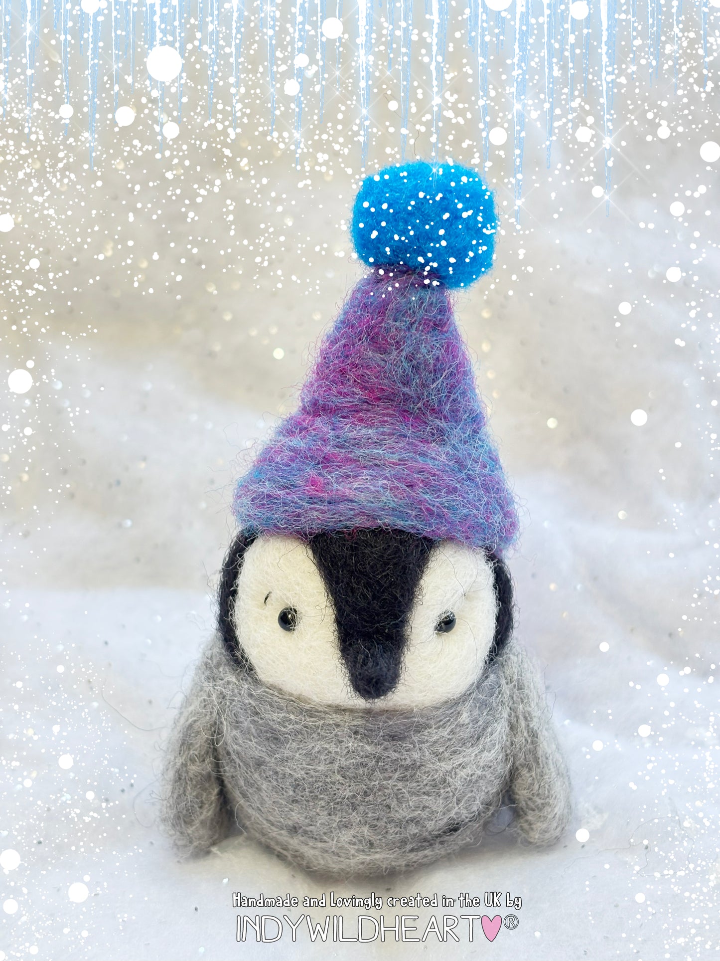 Needle Felted Penguin - Penguin Winter Ornament - Penguin Felted Collectable