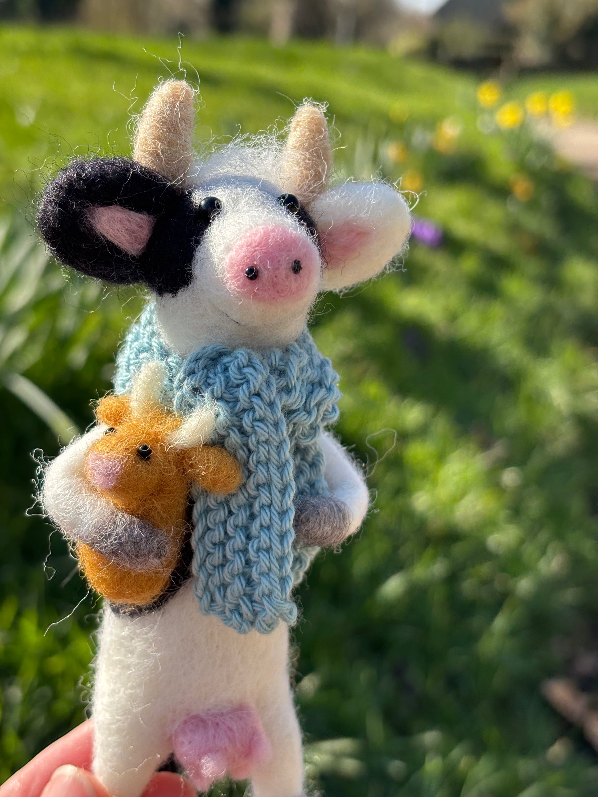 Needle Felt Cow - Felt Cow Decoration - Needle Felt Cows  - Gift for Cow Lover