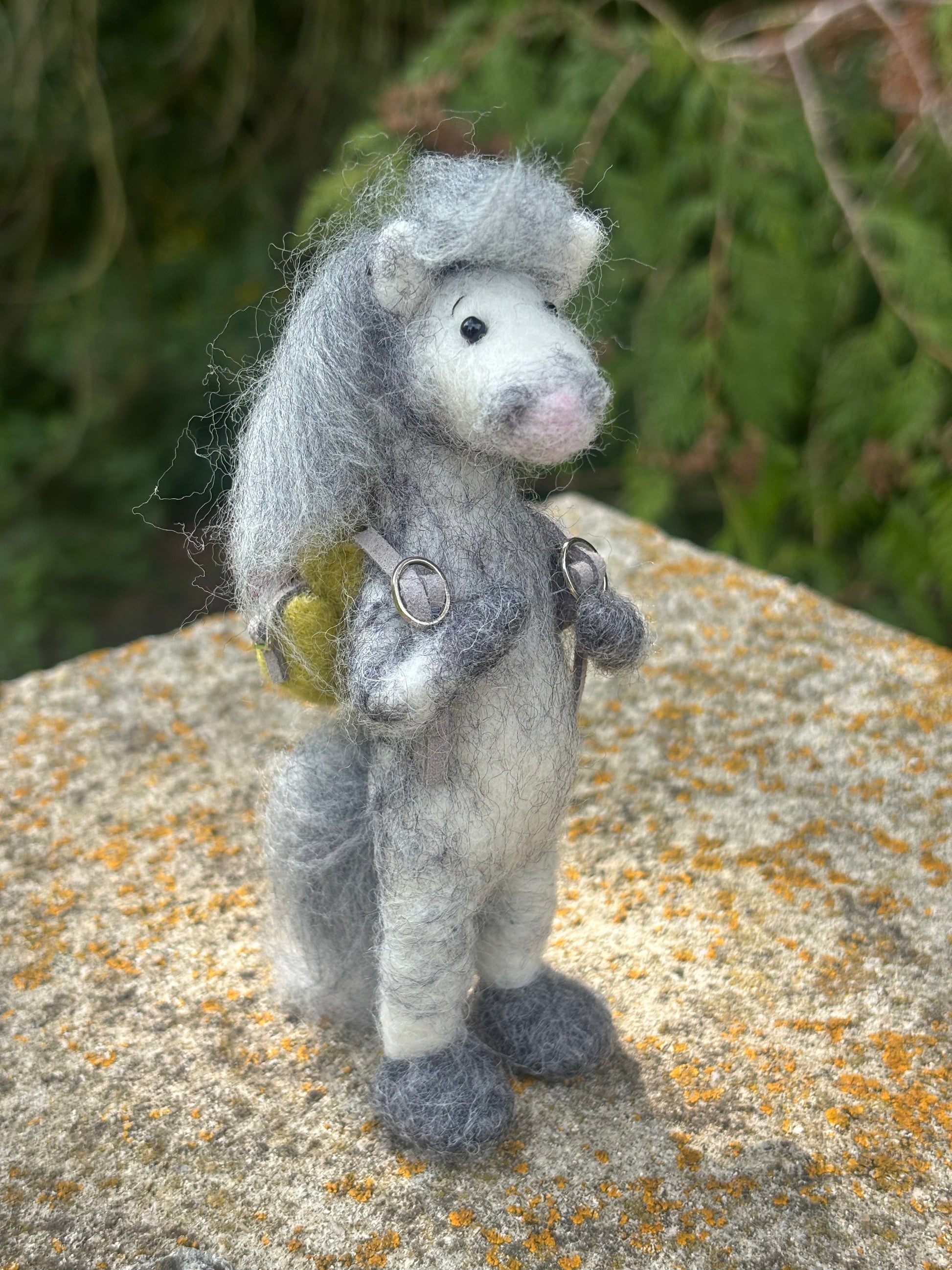 Needle Felt Grey Horse handmade in uk needle Felt Horse OOAK fibre art horse