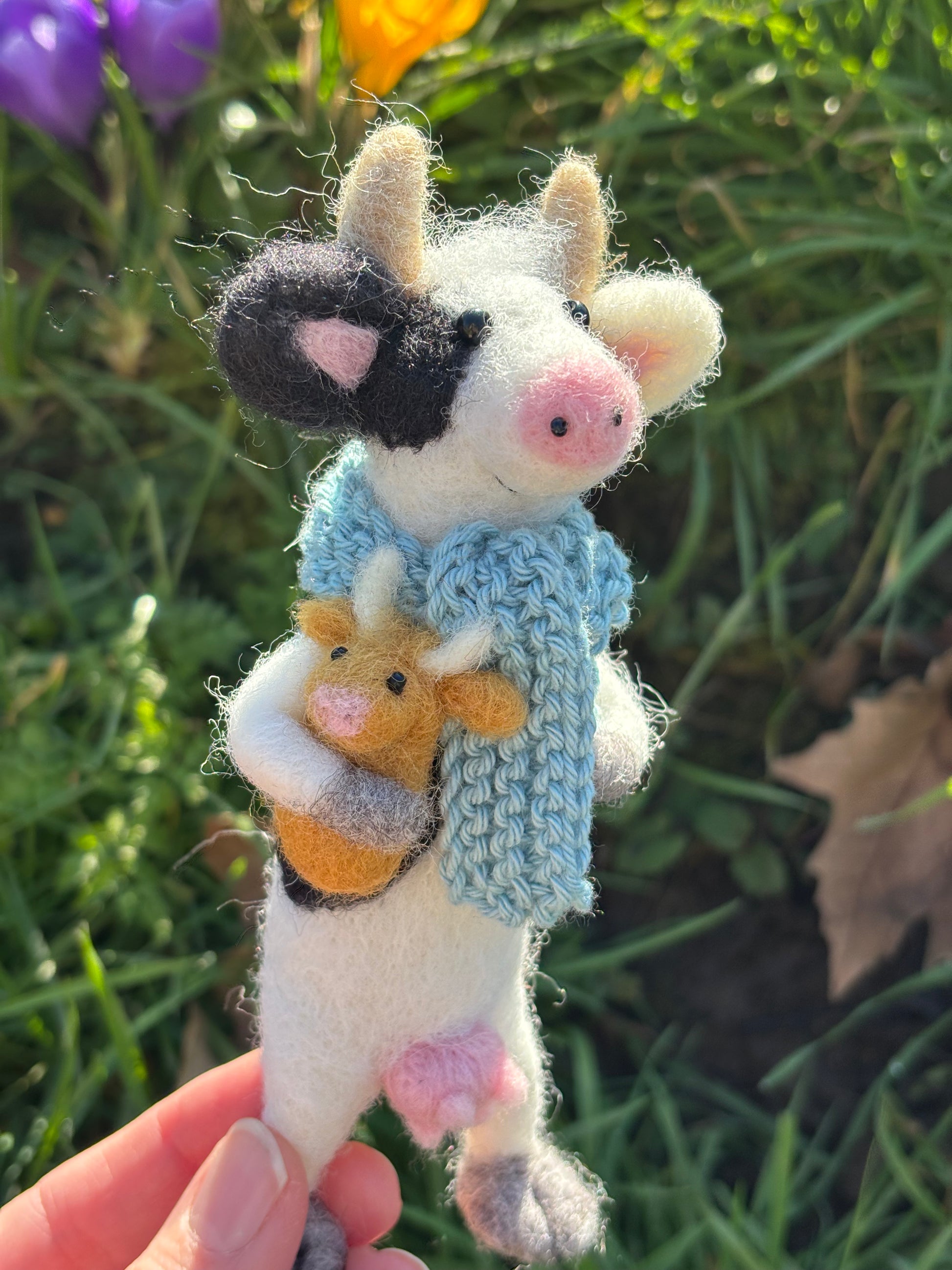 Needle Felted Cow - Felt Cow Decoration - Needle Felt Cow  - Gift for Cow Lovers